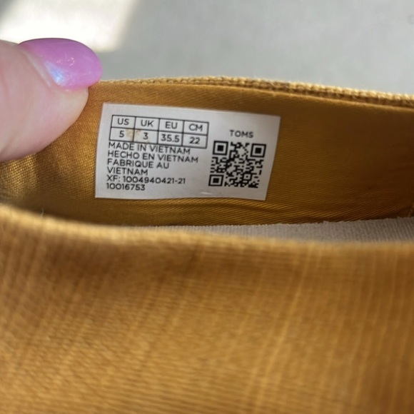 TOMS Alpargata Mallow Mustard Yellow Slip-On Shoes-Size 5 - Picture 8 of 10